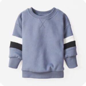 Little Bipsy Block Sleeve Elevated Crewneck Blue 12-18 Months New NWT